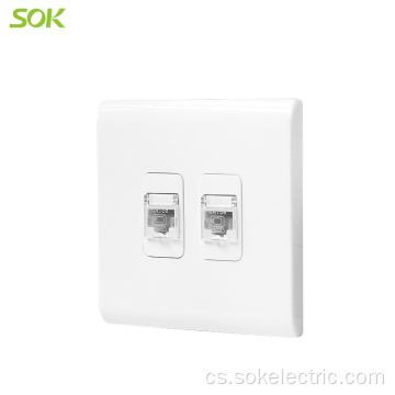 Oblíbené elektrické zásuvky 2Gang RJ45 LAN Socket Outlets